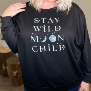 NWOT Sew In Love Large Stay Wild Moon Child Sweater